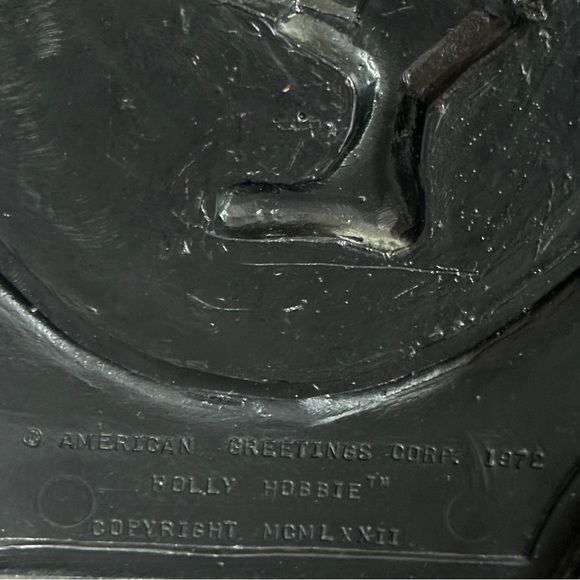 1976 Vintage Holly Hobbie & Robby Hobbie Wall Plaques Plastic Copper & Black - Picture 8 of 8